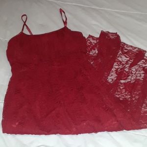 Beautiful red lace high low dress